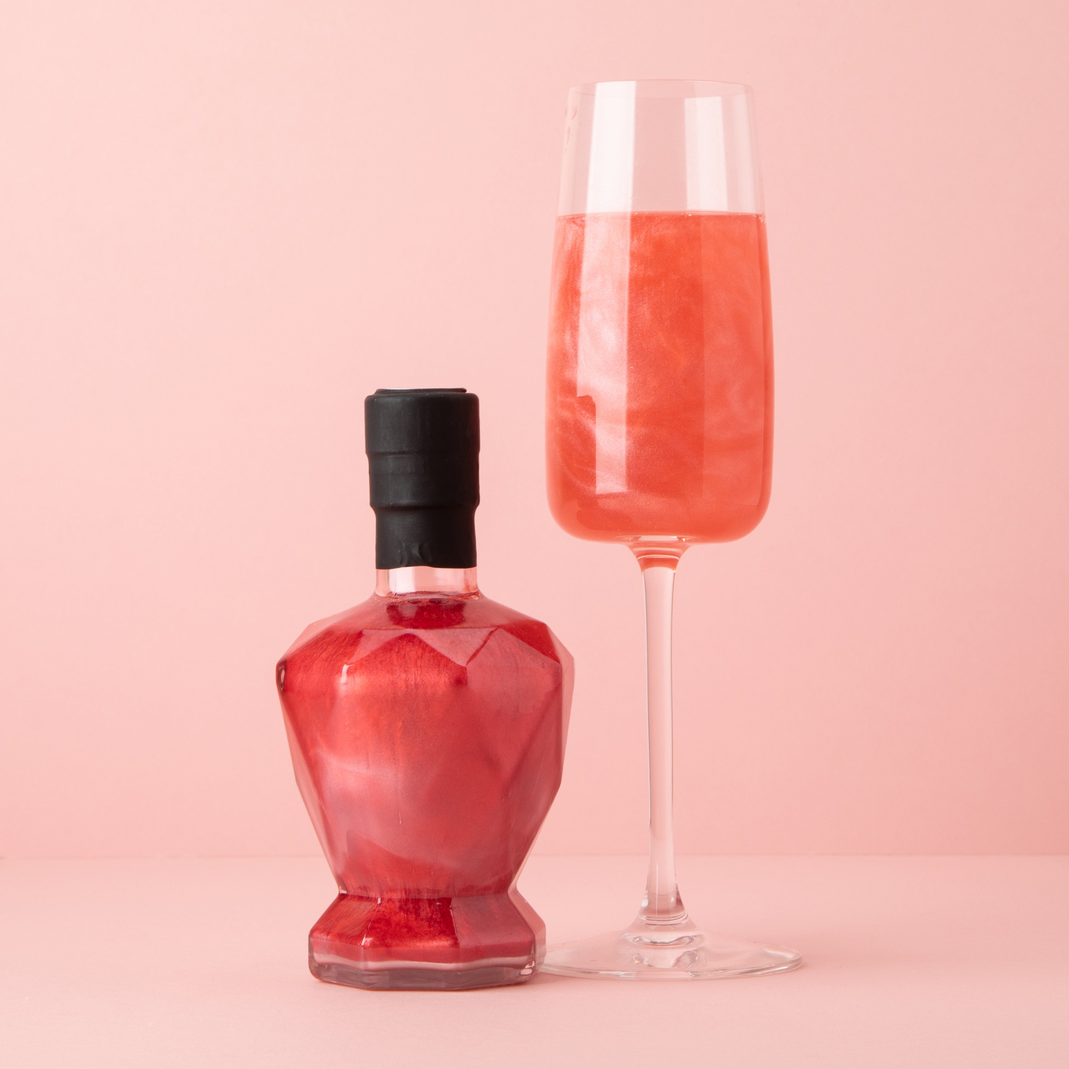 Raspberry & Peach Shimmer Syrup 200ml Diamond Bottle