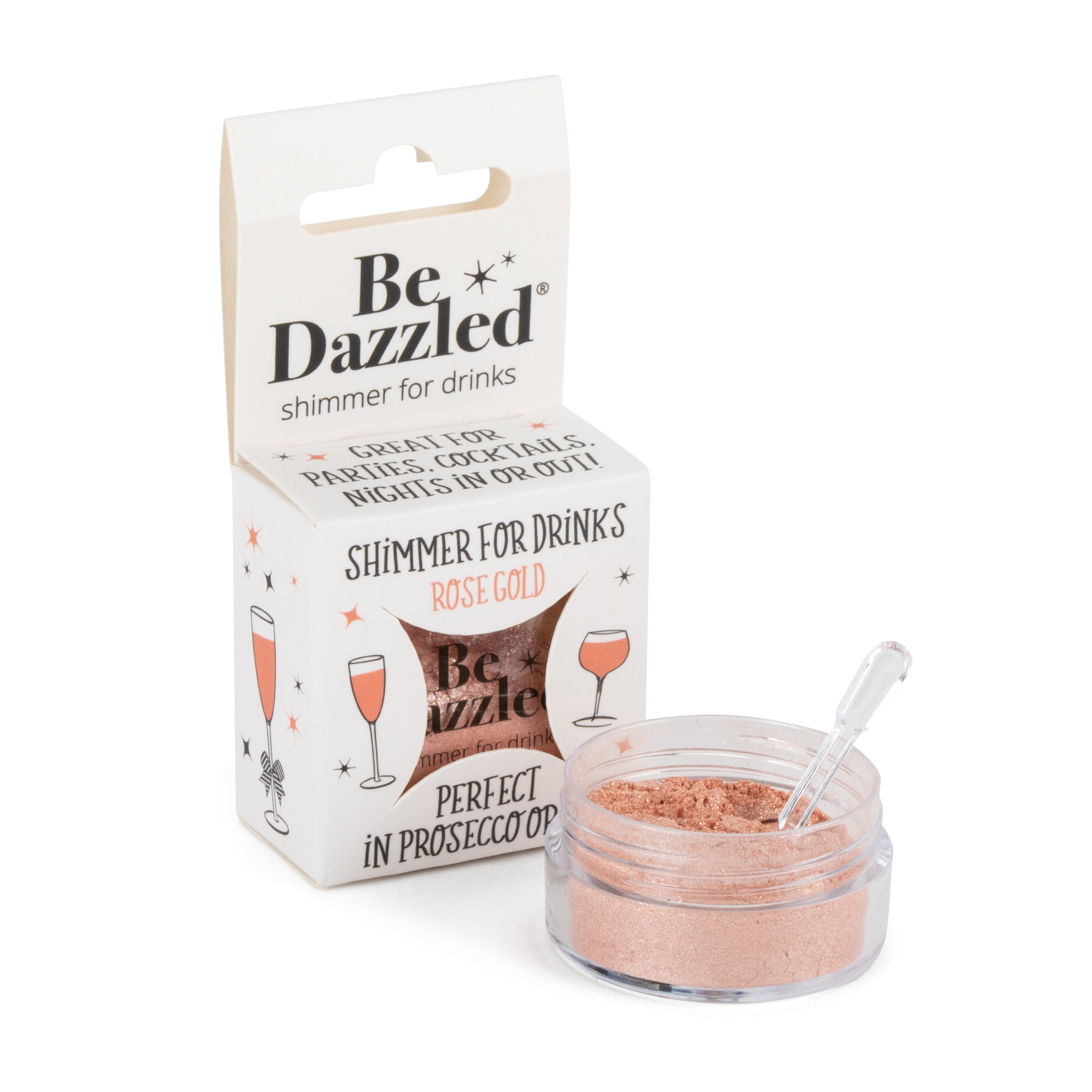 Rose Gold Sparkle Shimmer 2.5g pot - serves 25-30 flutes of fizz