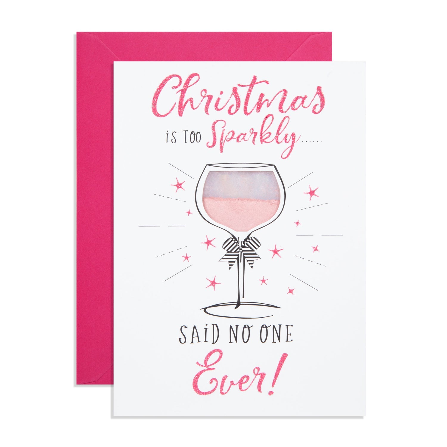 Christmas is too sparkly said no one ever! - card contains pink candy drinks shimmer