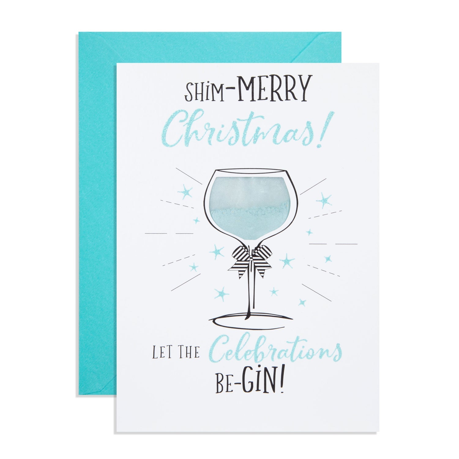 Shim-Merry Christmas. Let the Celebrations BeGIN! - contains Aqua Blue Silk drinks shimmer
