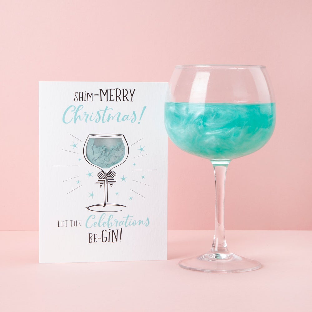 Shim-Merry Christmas. Let the Celebrations BeGIN! - contains Aqua Blue Silk drinks shimmer