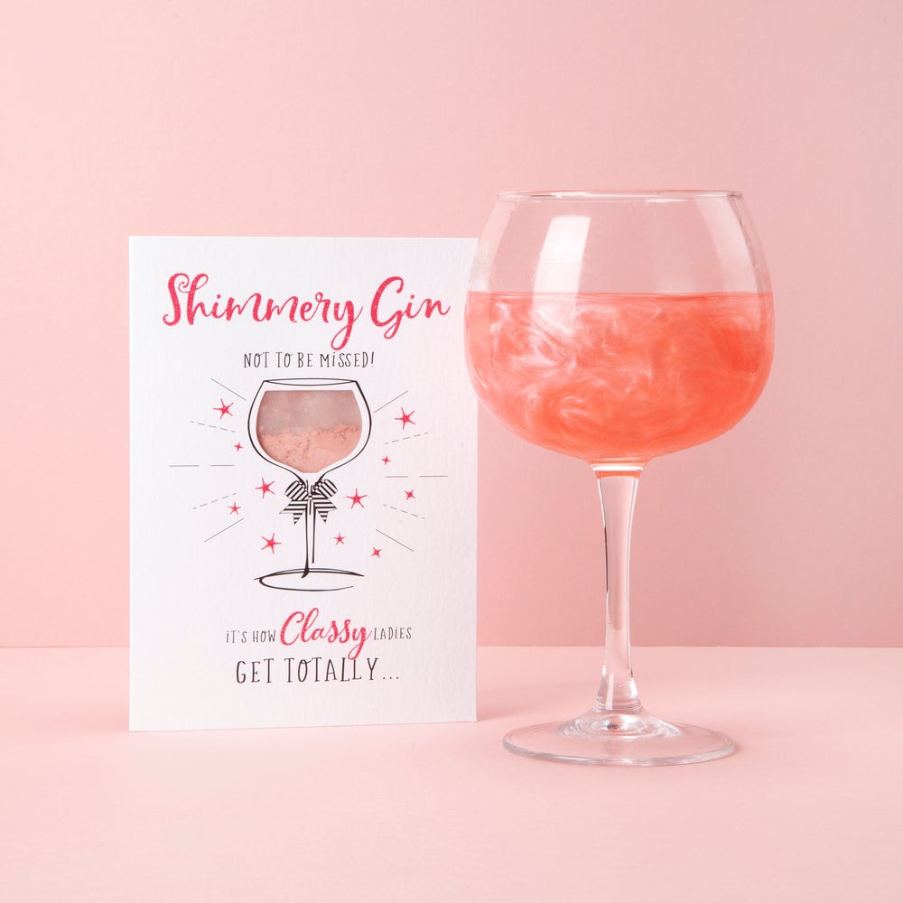 Shimmery Gin not to be missed! It's how classy ladies get totally... - contains pink candy silk shimmer