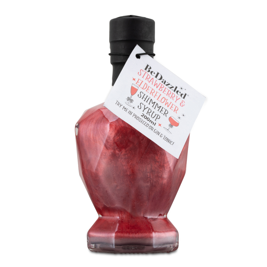 Strawberry & Elderflower Shimmer Syrup 200ml Diamond Bottle