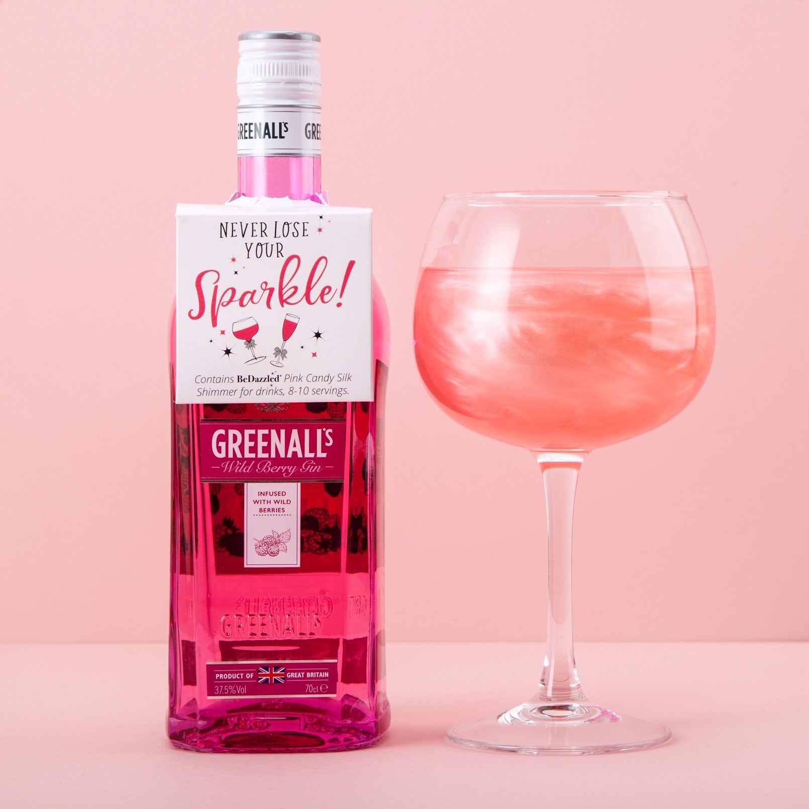 Never Lose Your Sparkle! - bottle neck gift tag containing PINK CANDY shimmer