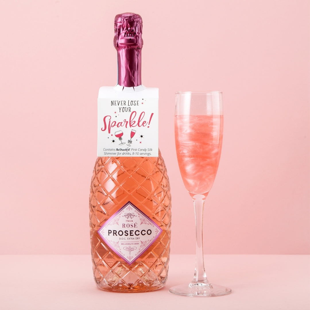 Never Lose Your Sparkle! - bottle neck gift tag containing PINK CANDY shimmer